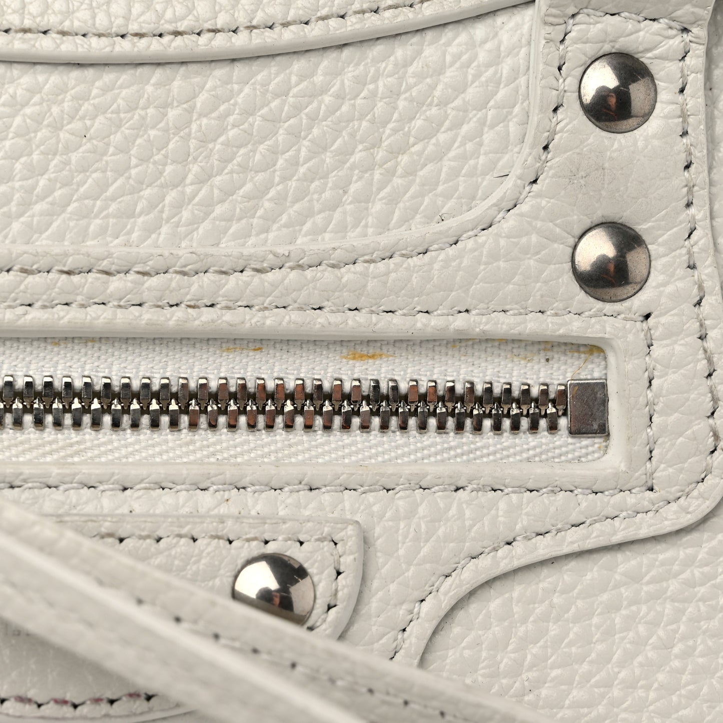 Grained Calfskin Neo Classic Silver Hardware Mini City White