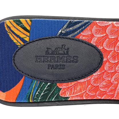Hermes Calfskin Toucans de Paradis Oran Sandals 40 Bleu Indigo 7 of 9