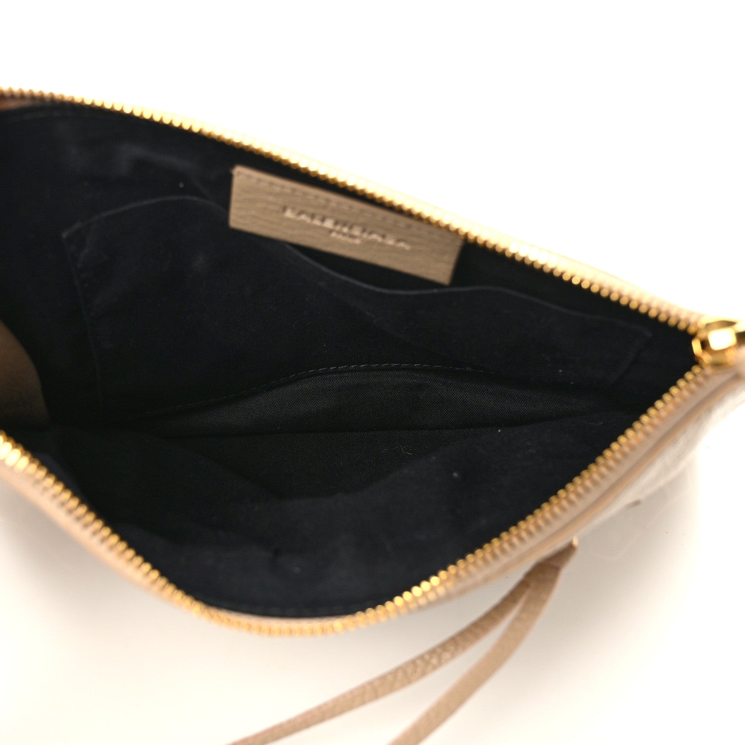 Balenciaga Chevre Gold Metallic Edge Hardware Pouch Gris Taupe 5 of 8