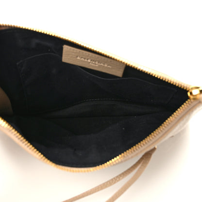 Balenciaga Chevre Gold Metallic Edge Hardware Pouch Gris Taupe 5 of 8