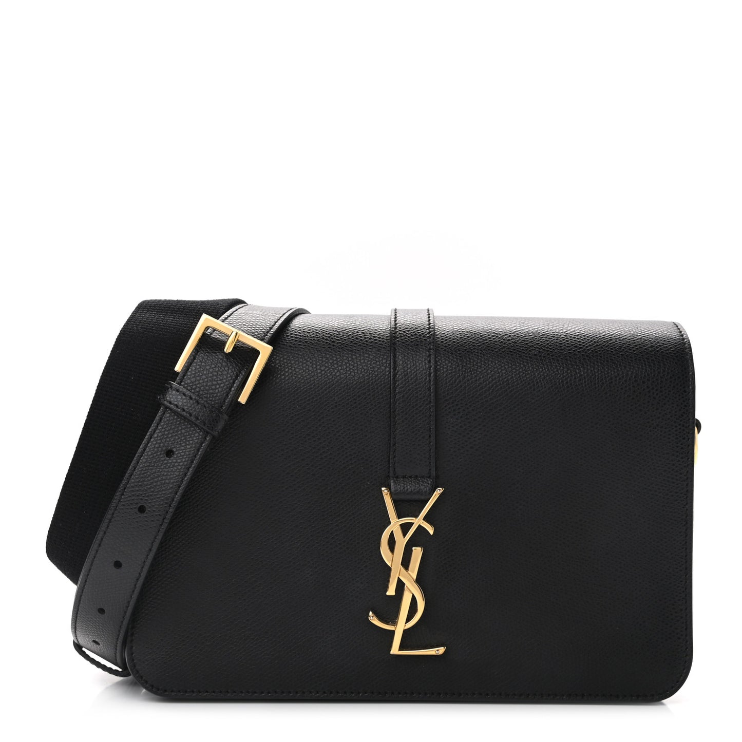 Textured Calfskin Medium Classic Monogram Universite Bag Black