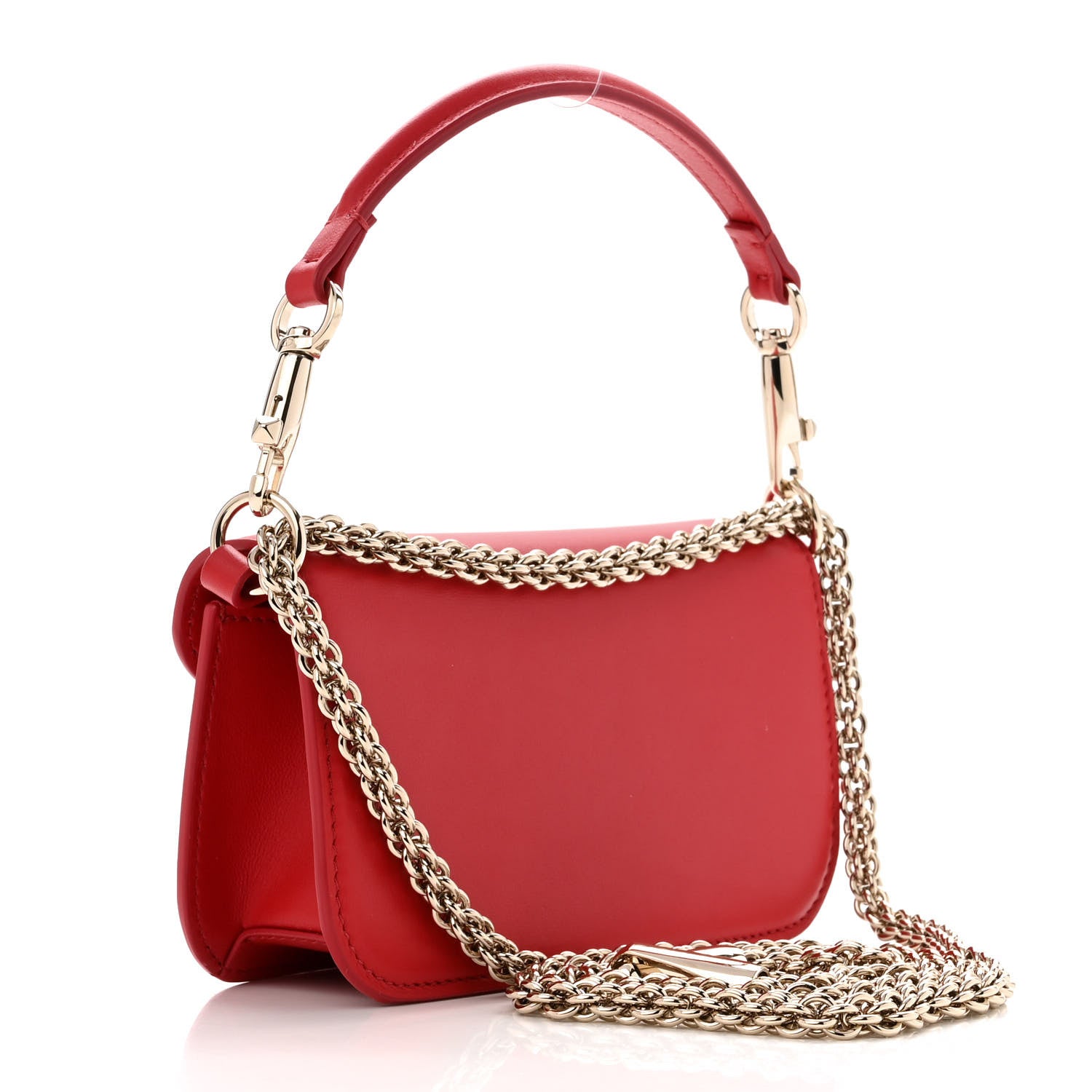 Valentino Garavani Calfskin Enamel Vlogo Small Loco Shoulder Bag Rouge Pur 3 of 10