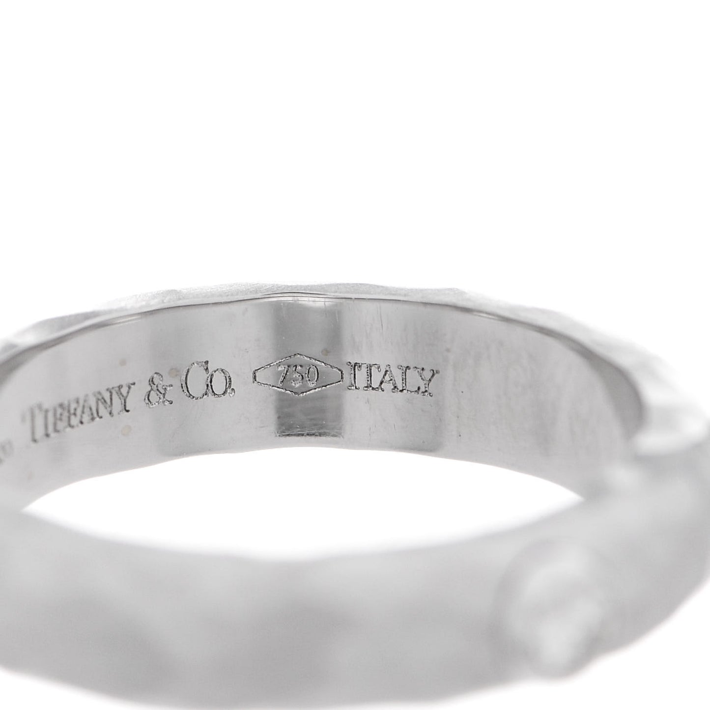 18K White Gold Diamond Paloma Picasso Hammered Ring 52 6