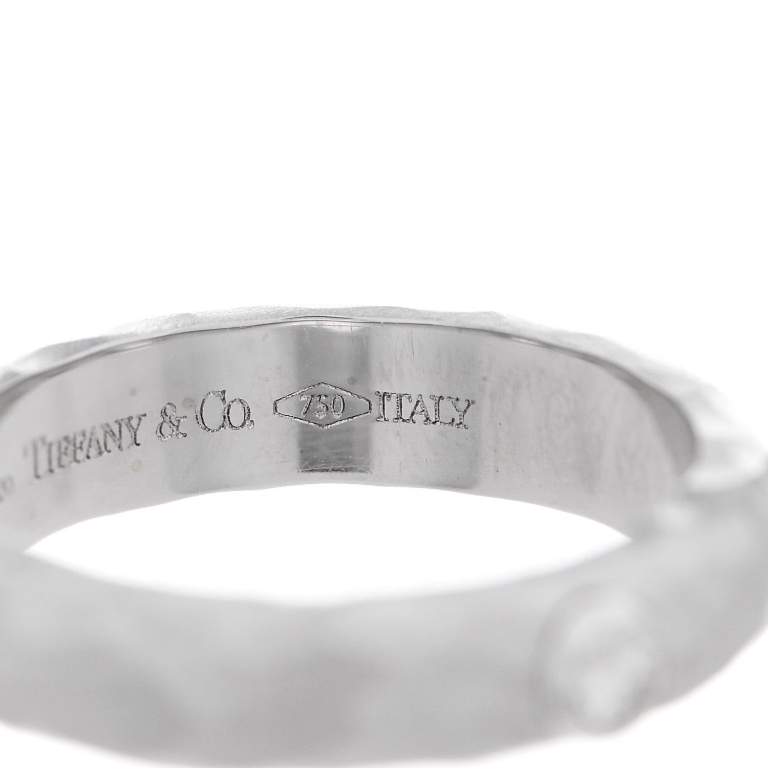 Tiffany 18K White Gold Diamond Paloma Picasso Hammered Ring 52 6 6 of 7