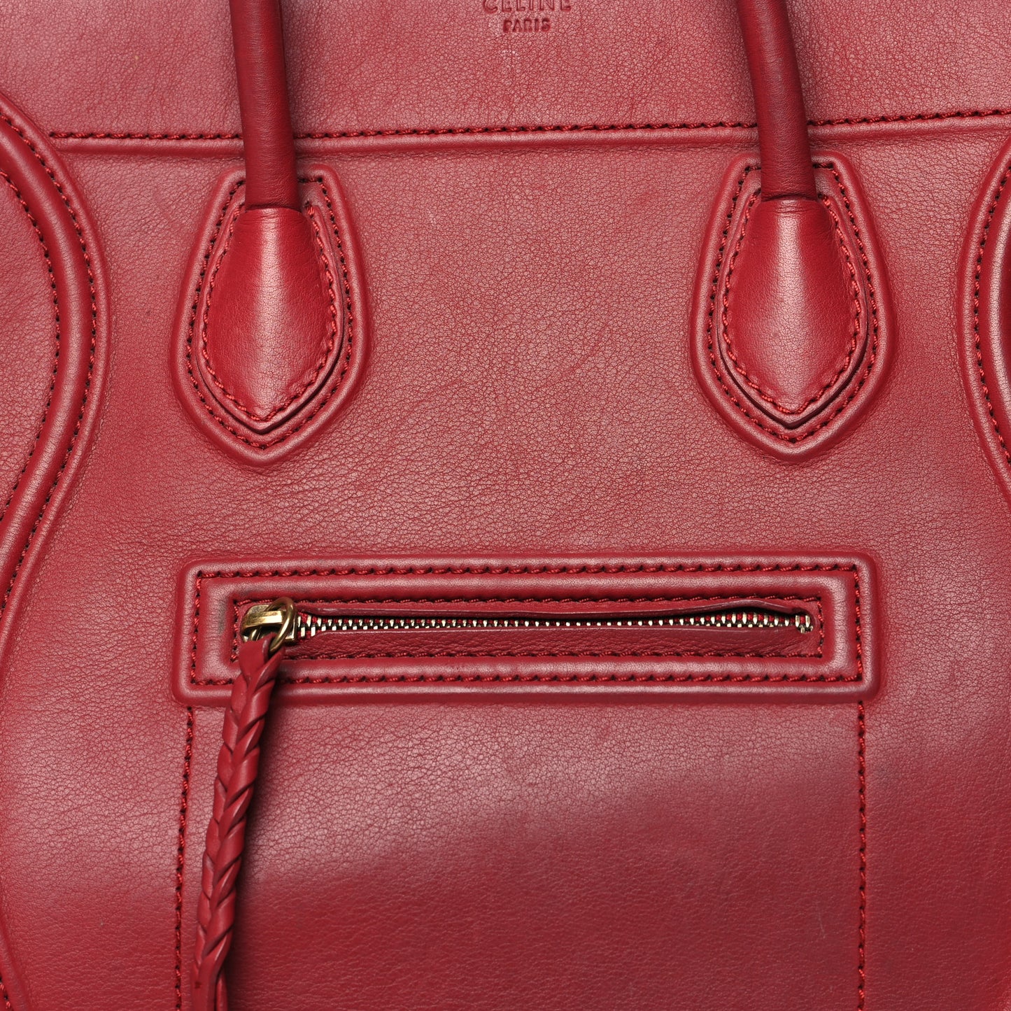 Baby Grained Calfskin Medium Phantom Luggage Carmin