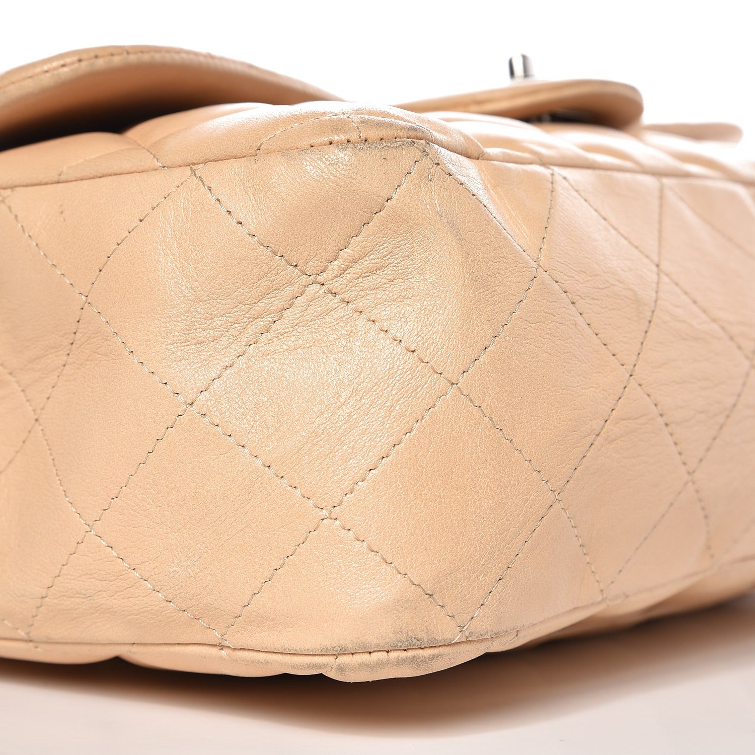 Chanel Lambskin Quilted Jumbo Single Flap Beige 14 of 17