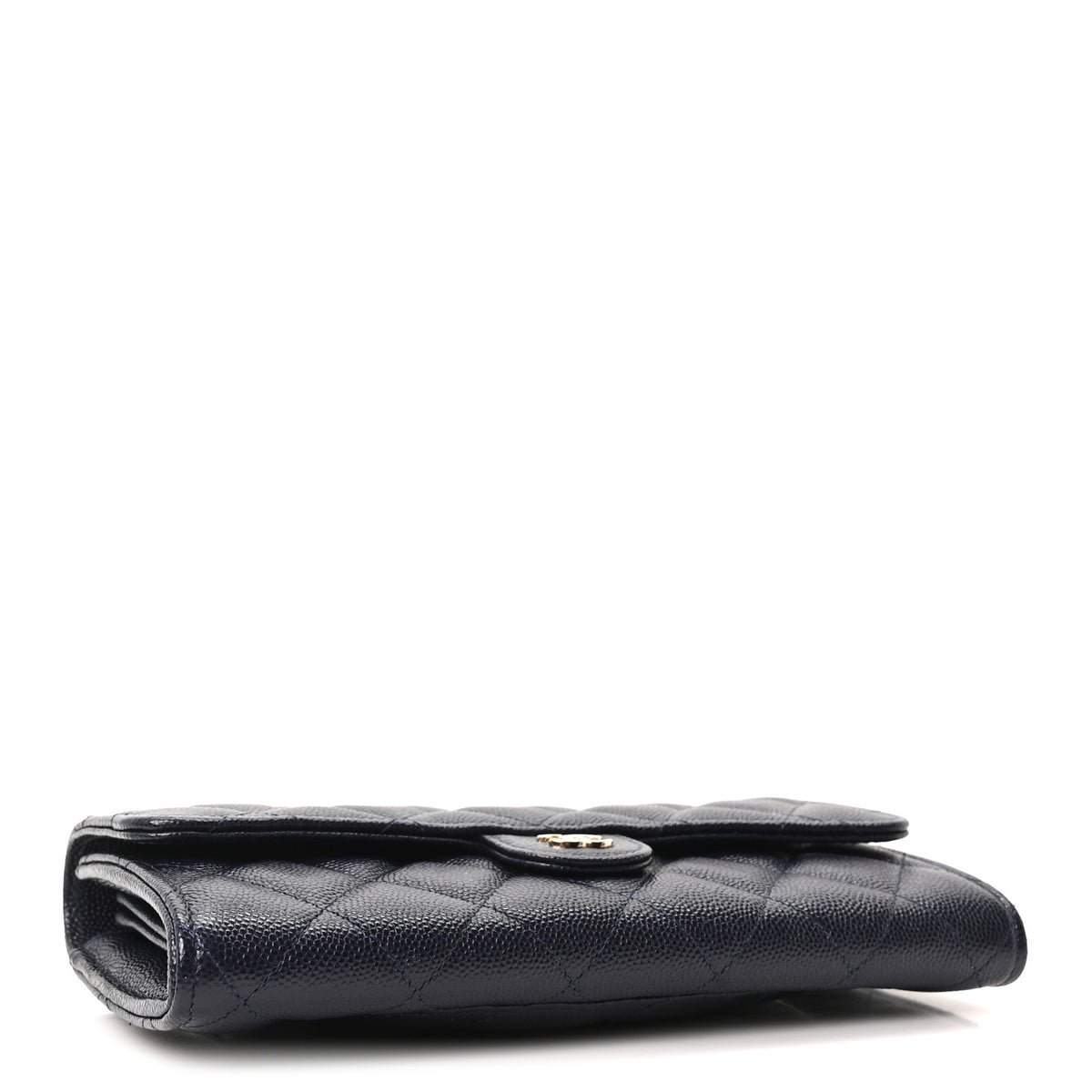 Chanel Caviar Quilted Large Gusset Flap Wallet Navy 4 of 12