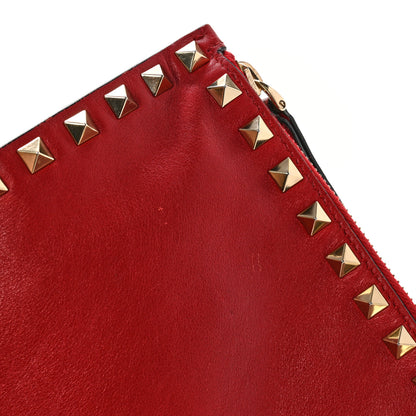 Valentino Garavani Vitello Large Rockstud Zip Pouch Red 9 of 11