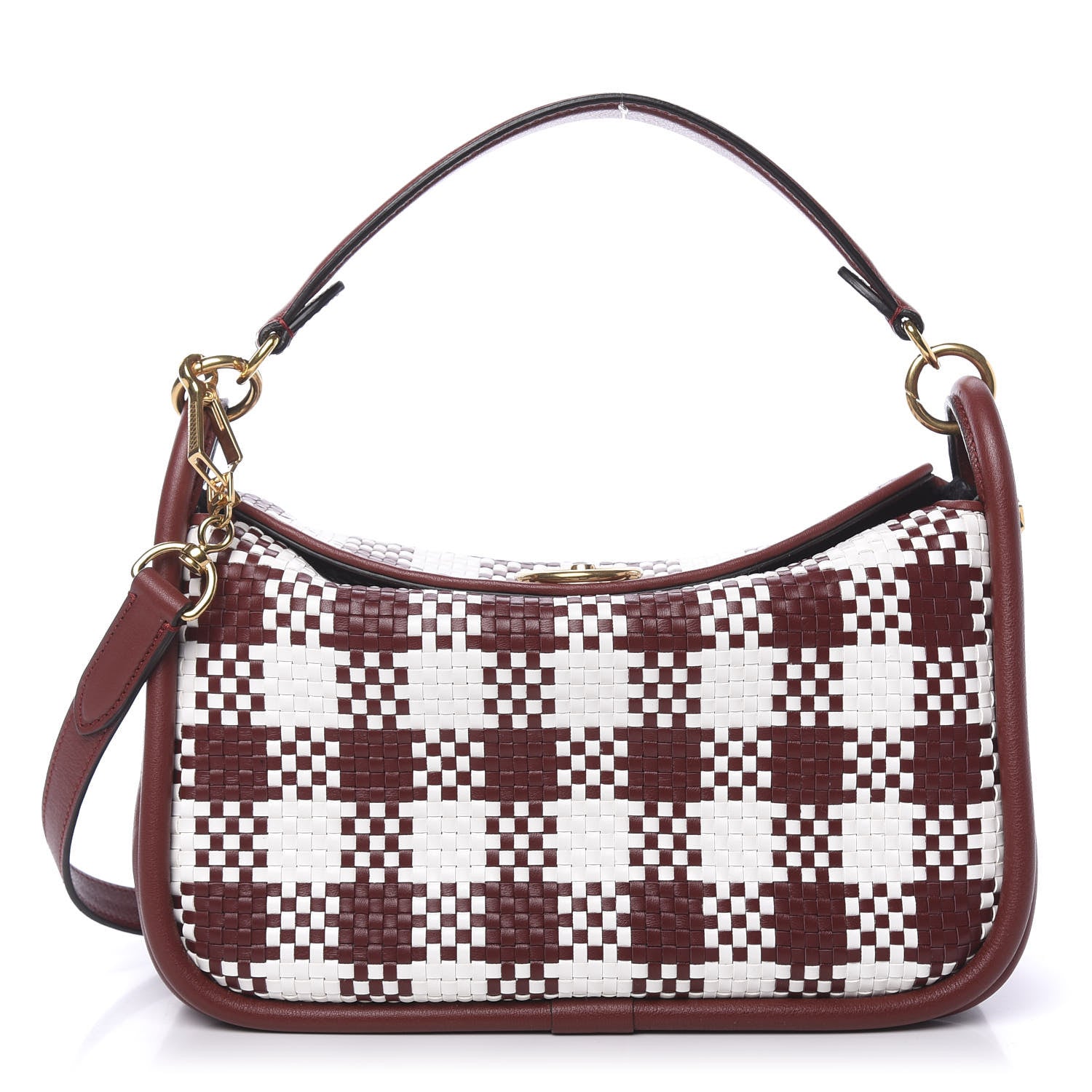 Mulberry Vichy Woven Check Small Leighton Venetian Red 1 of 9