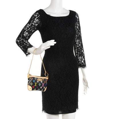 Louis Vuitton Monogram Multicolor Pochette Milla MM Black 2 of 8