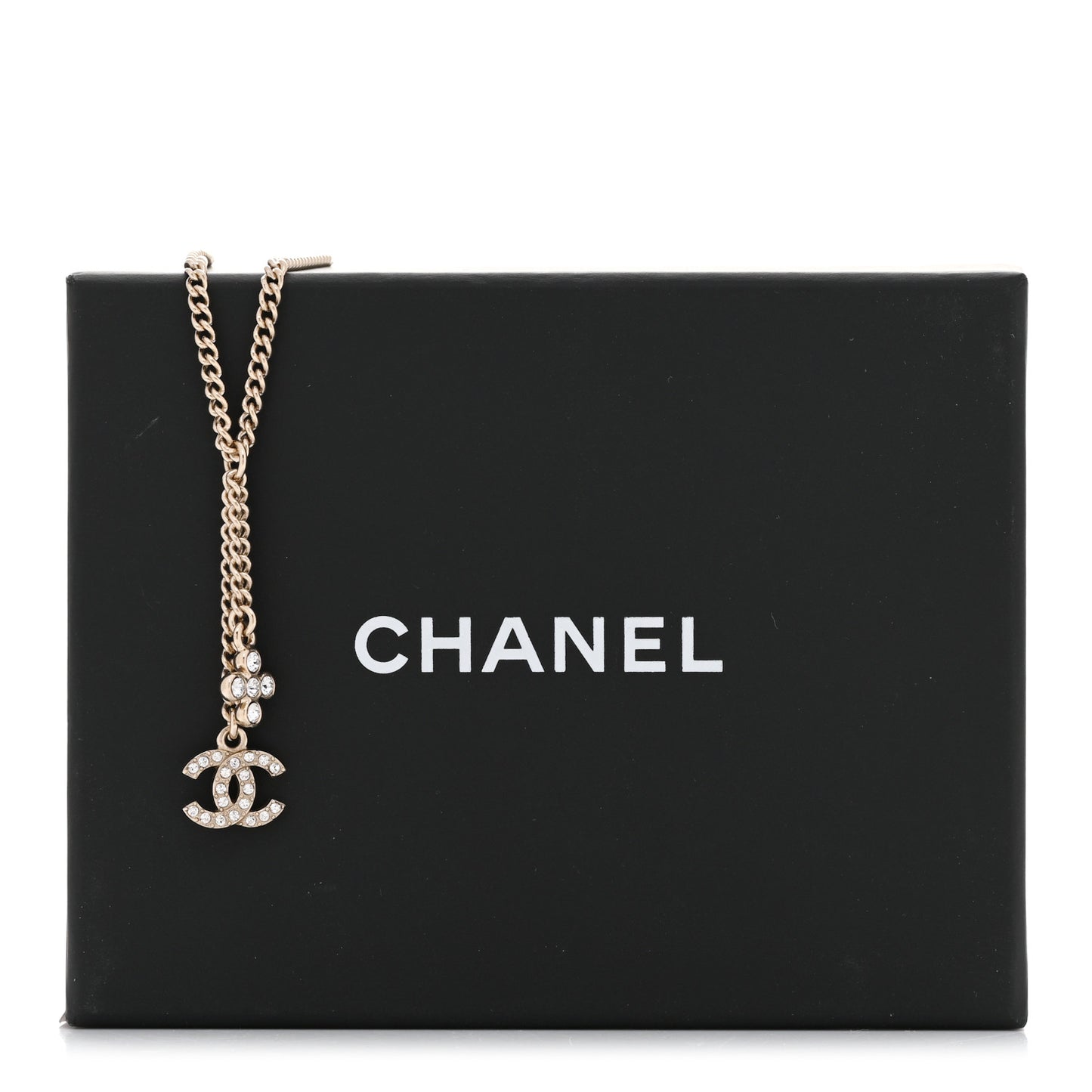 Crystal Flower CC Lariat Necklace Gold