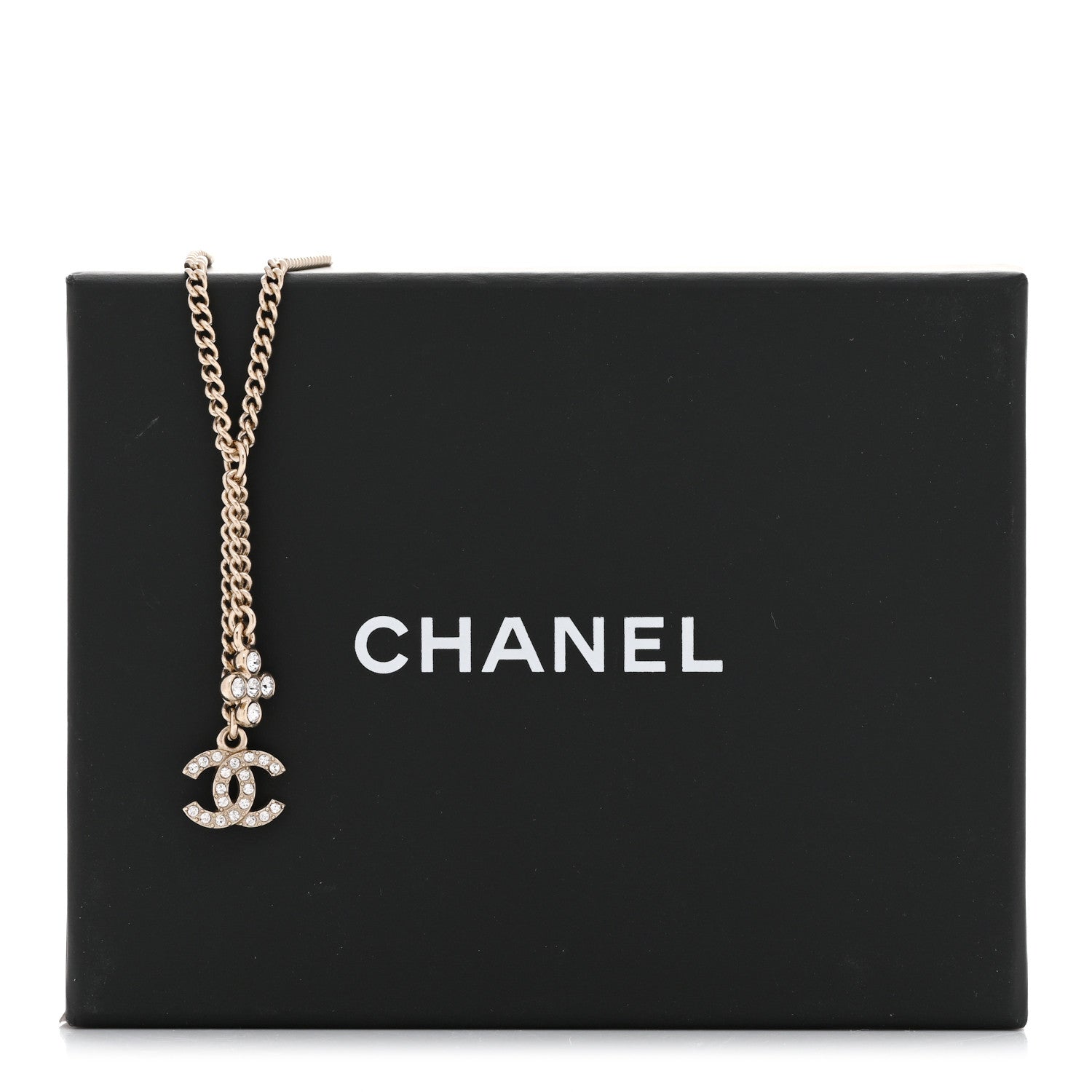 Chanel Crystal Flower CC Lariat Necklace Gold 7 of 7