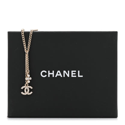 Chanel Crystal Flower CC Lariat Necklace Gold 7 of 7