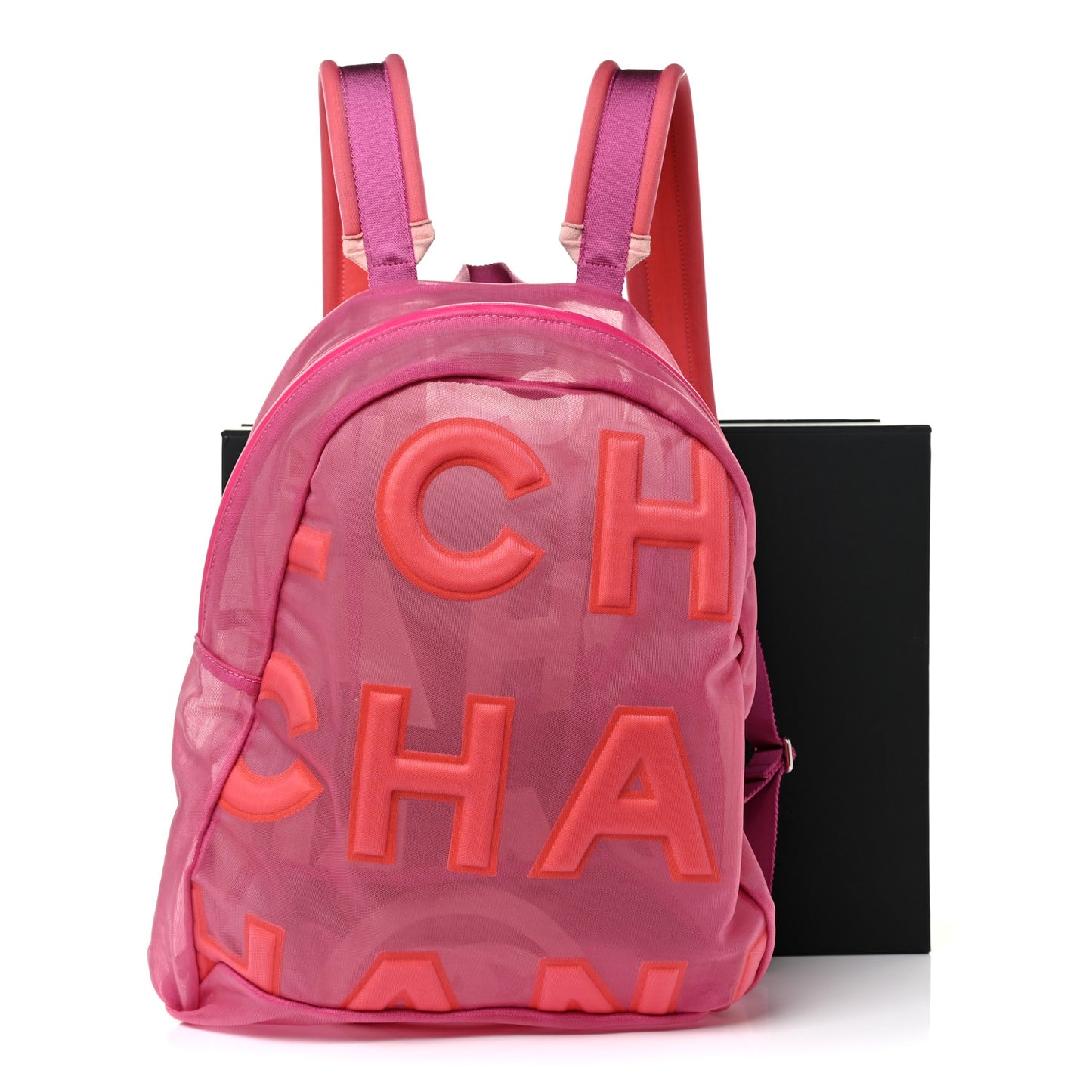 Mesh Nylon Logo Backpack Pink