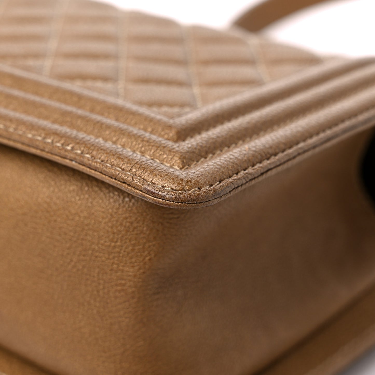 Caviar Quilted Medium Boy Flap Dark Gold