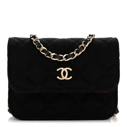 Chanel Jersey Quilted Micro Mini Flap Black 8 of 11