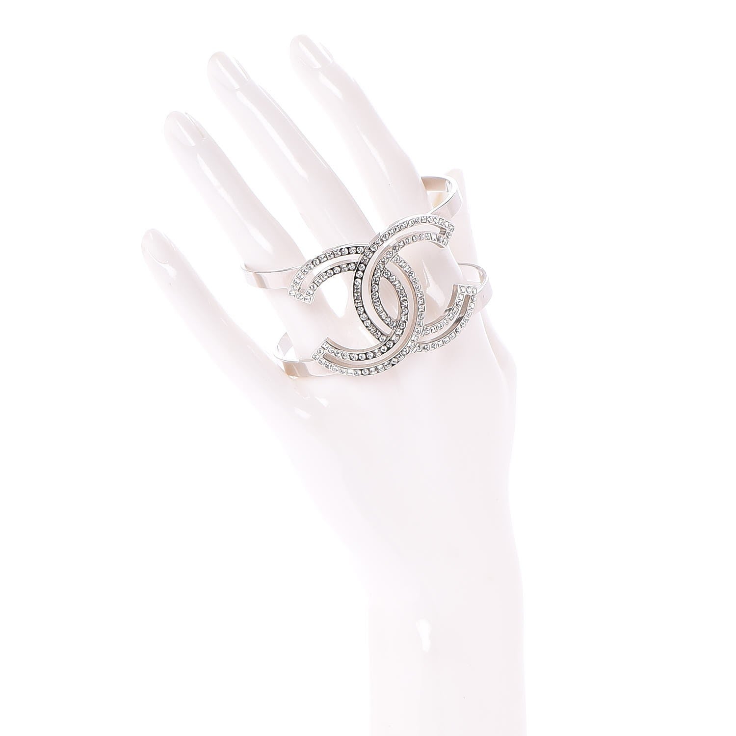 Chanel Crystal CC Cuff Silver 2 of 4