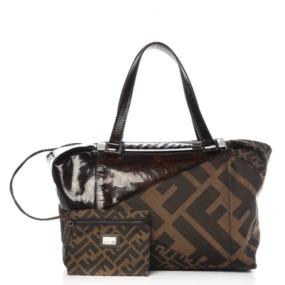 Fendi Patent Zucca To You Satchel Tobacco 3 of 15
