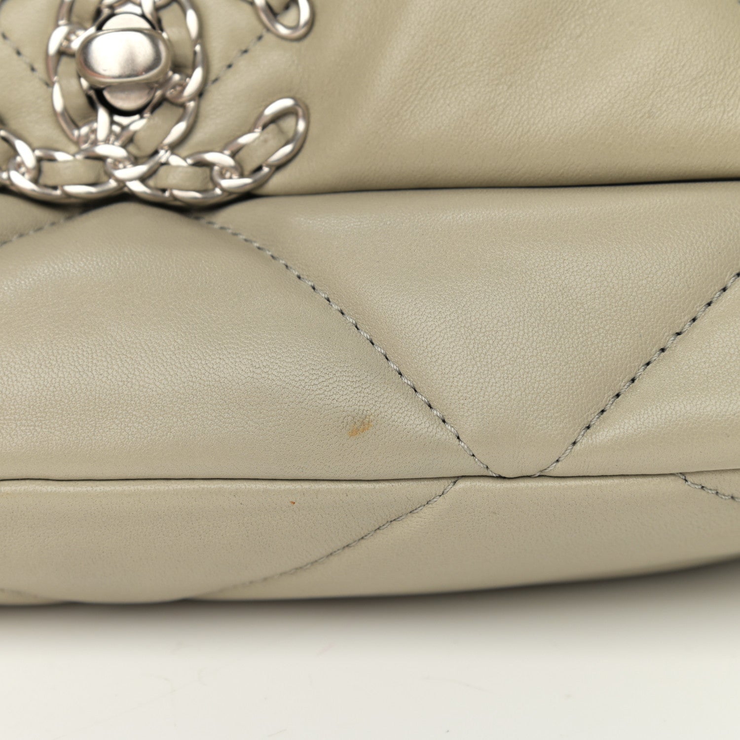 Chanel Lambskin Quilted Medium Chanel 19 Flap Grey 11 of 11