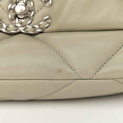 Chanel Lambskin Quilted Medium Chanel 19 Flap Grey 11 of 11