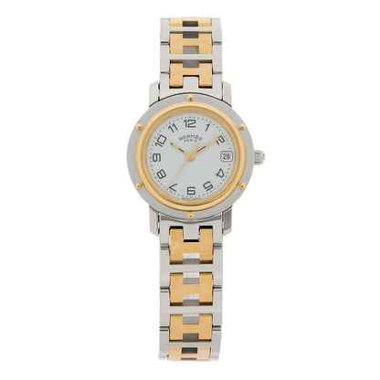 Hermes Stainless Steel 24mm Clipper Quartz Watch Gold 1 of 4