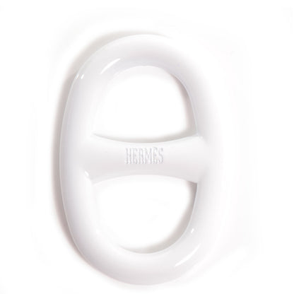 Hermes Lacquer Chain D Ancre Scarf Ring White 1 of 4
