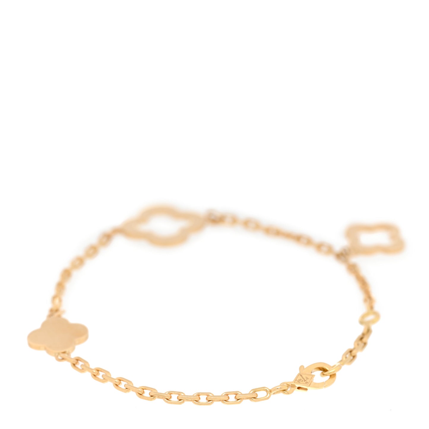 18K Yellow Gold 3 Motifs Byzantine Alhambra Bracelet