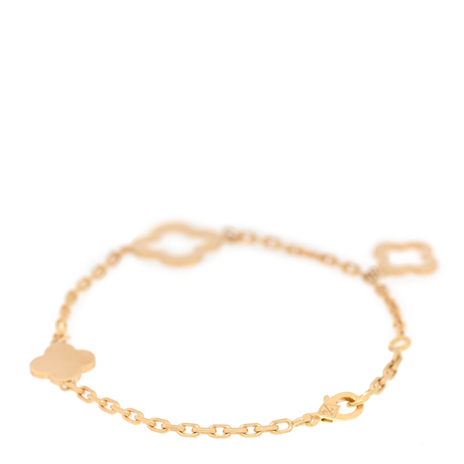 Van Cleef & Arpels 18K Yellow Gold 3 Motifs Byzantine Alhambra Bracelet 2 of 3