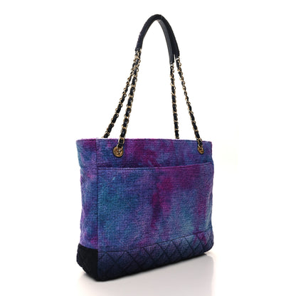 Chanel Wool Tweed CC Tote Purple Black Blue 3 of 11