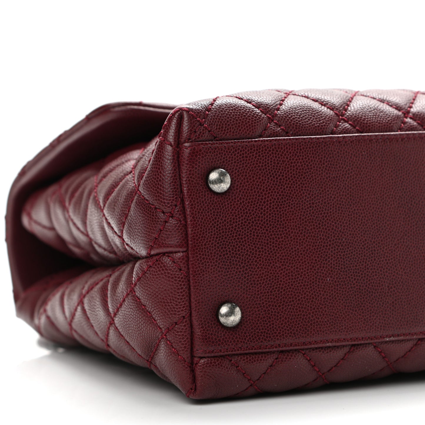 Caviar Quilted Medium Coco Handle Flap Burgundy