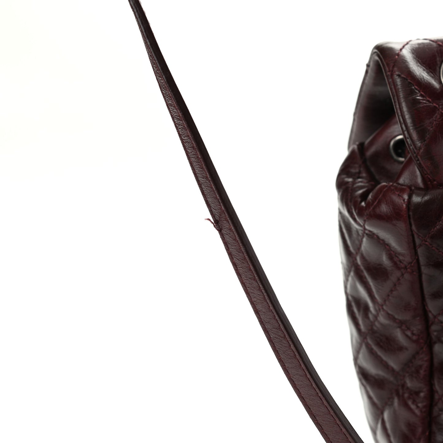 Glazed Calfskin Quilted Small Salzburg Backpack Burgundy