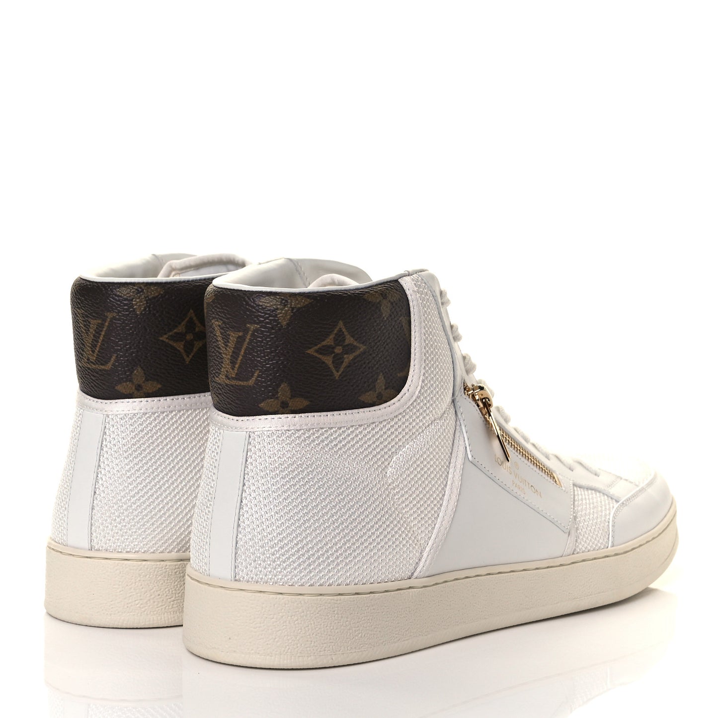 Monogram Calfskin Rivoli High Top Sneakers 9.5 White