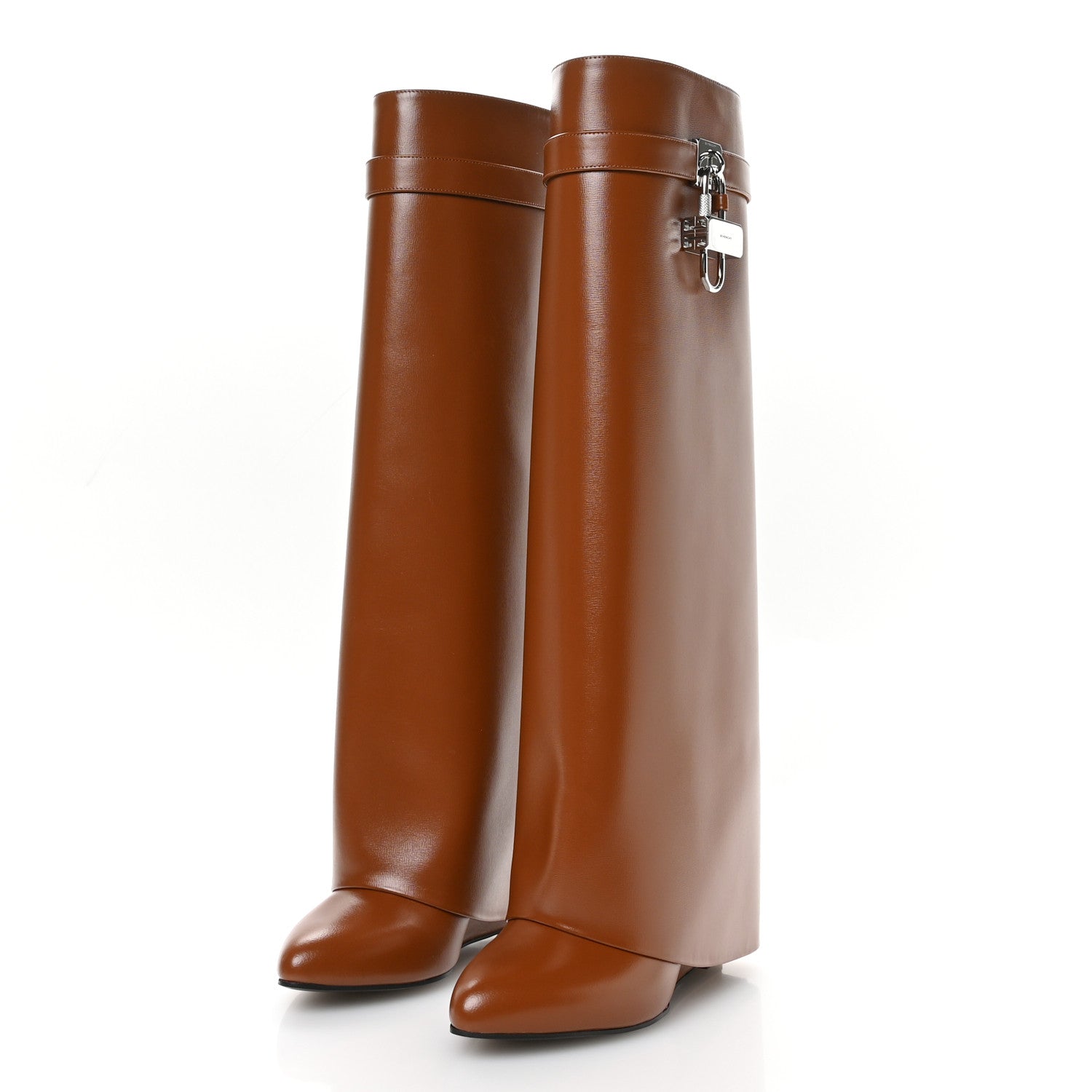 Givenchy Calfskin Shark Lock Pant Boots 39 Tan 4 of 8