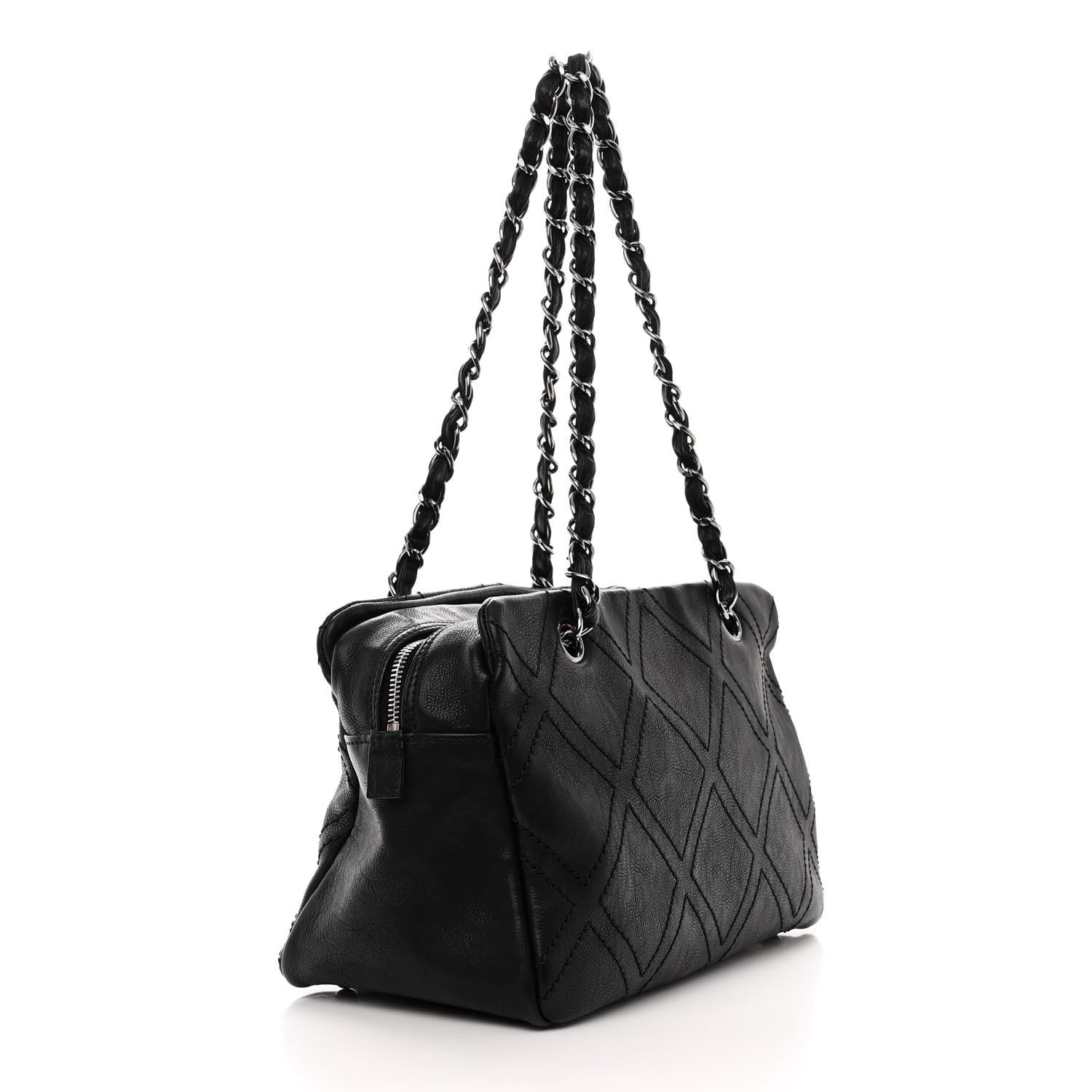 Chanel Calfskin Small Diamond Stitch Tote Black 3 of 12