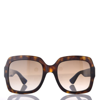 Gucci Oversize Square Web GG 0036S Sunglasses Tortoise 2 of 7