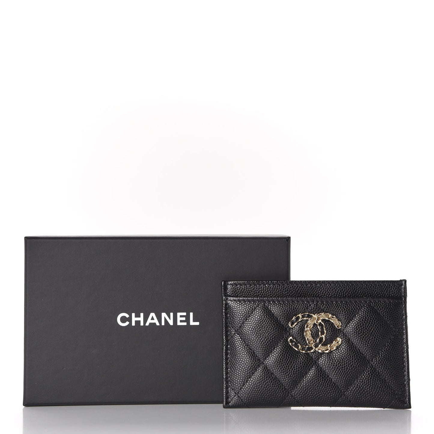 Caviar Quilted French New Wave Card Holder Black