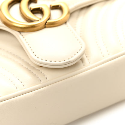 Gucci Calfskin Matelasse Mini GG Marmont Shoulder Bag White 11 of 14