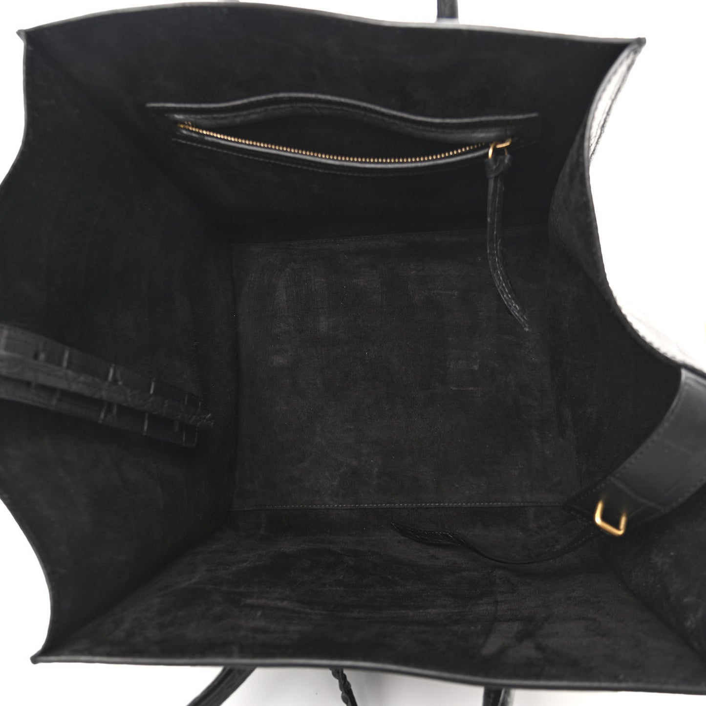 Calfskin Crocodile Embossed Medium Phantom Luggage Black