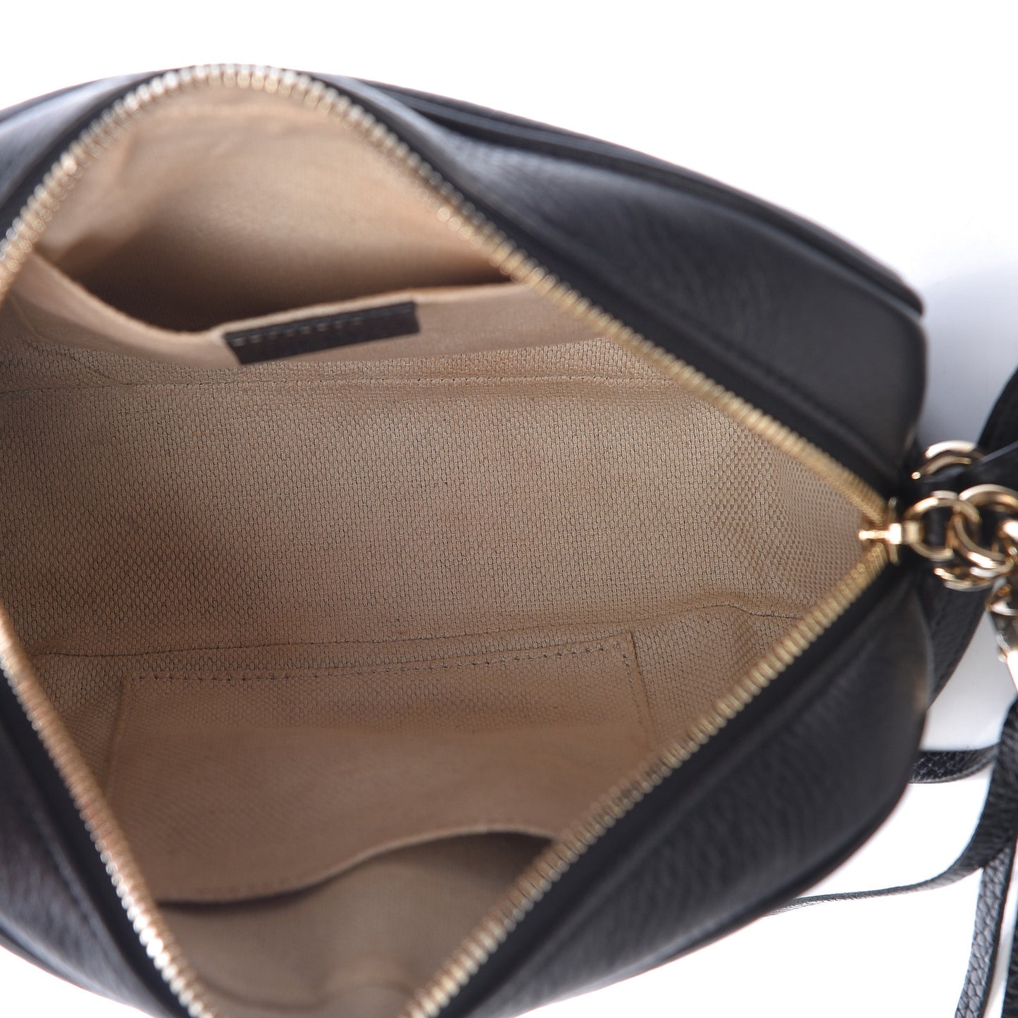 Pebbled Calfskin Small Soho Disco Bag Black