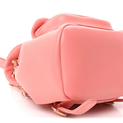 Chanel Lambskin Quilted Small Duma Drawstring Backpack Pink 8 of 10