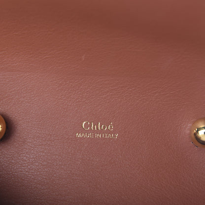 Chloe Calfskin Crocodile Embossed Small Aby Lock Chestnut Brown 7 of 9