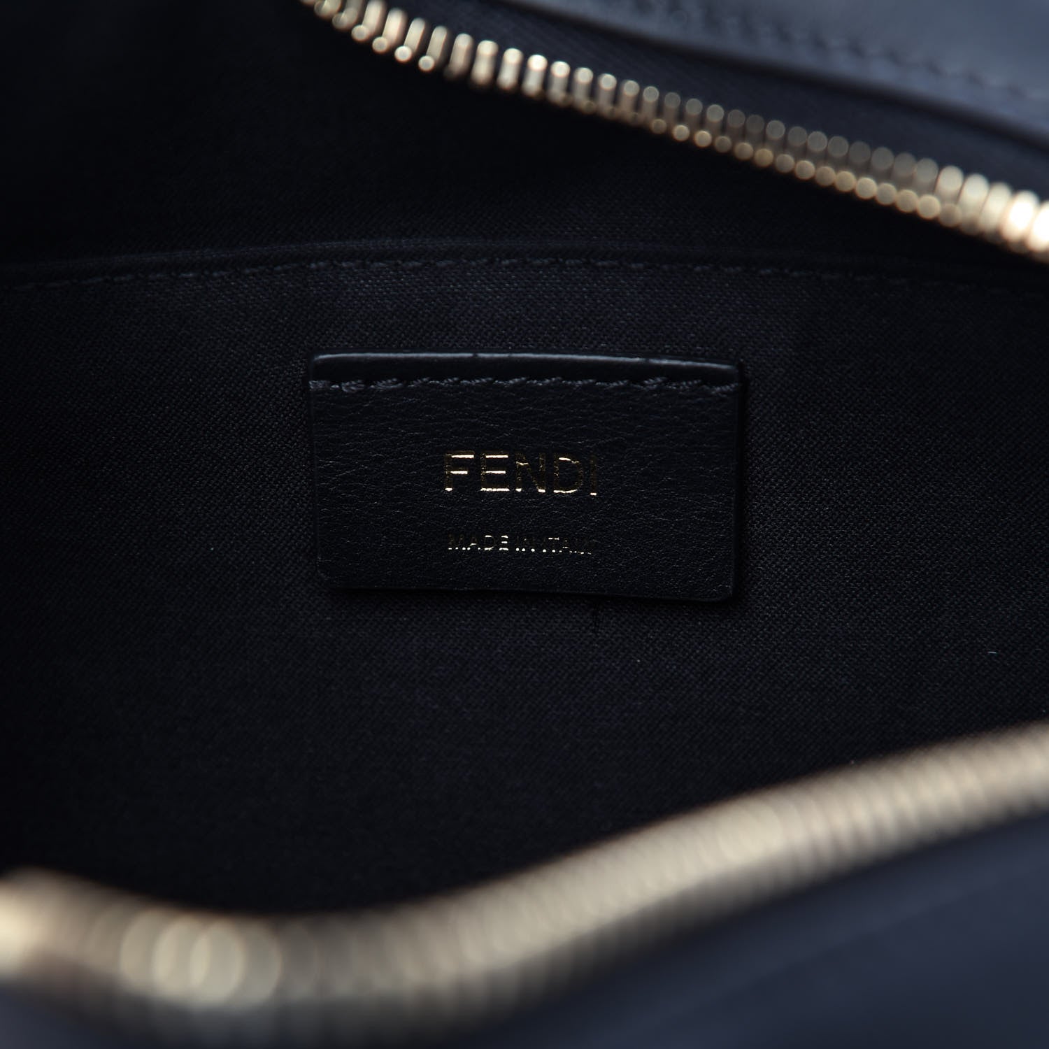Fendi Glazed Fabric Vitello Century FF 1974 Stamp Patch Camera Case Mogano Panna Black 8 of 9