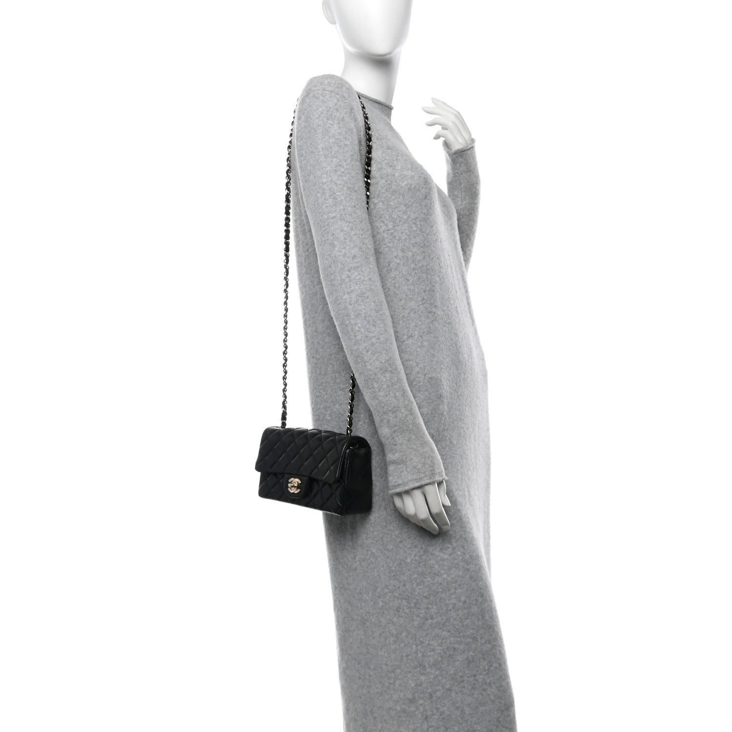 Chanel Lambskin Quilted Mini Rectangular Flap Black 2 of 12