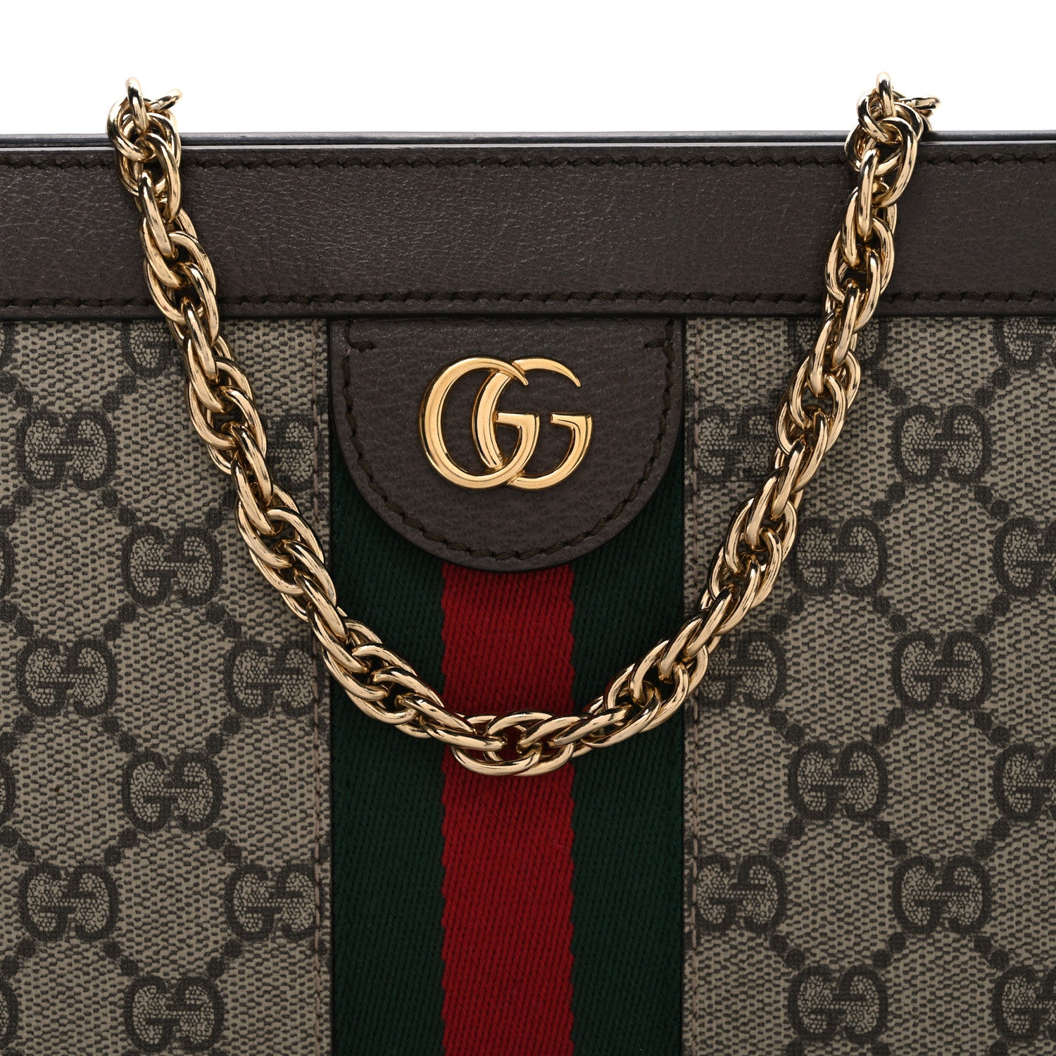 Gucci GG Supreme Monogram Web Small Ophidia Chain Shoulder Bag Brown 8 of 10