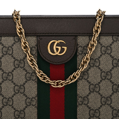 Gucci GG Supreme Monogram Web Small Ophidia Chain Shoulder Bag Brown 8 of 10