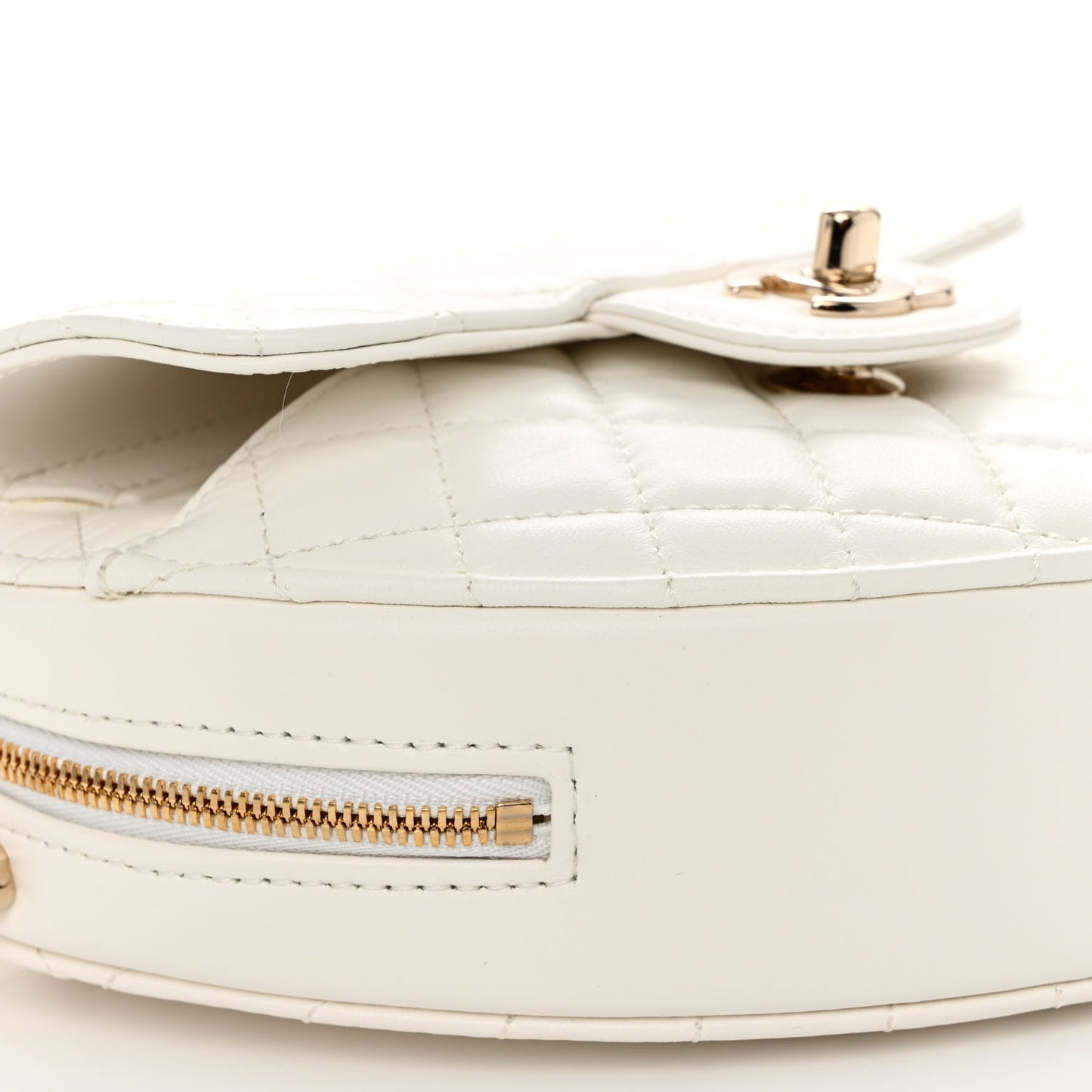 Lambskin Quilted CC In Love Heart Bag White
