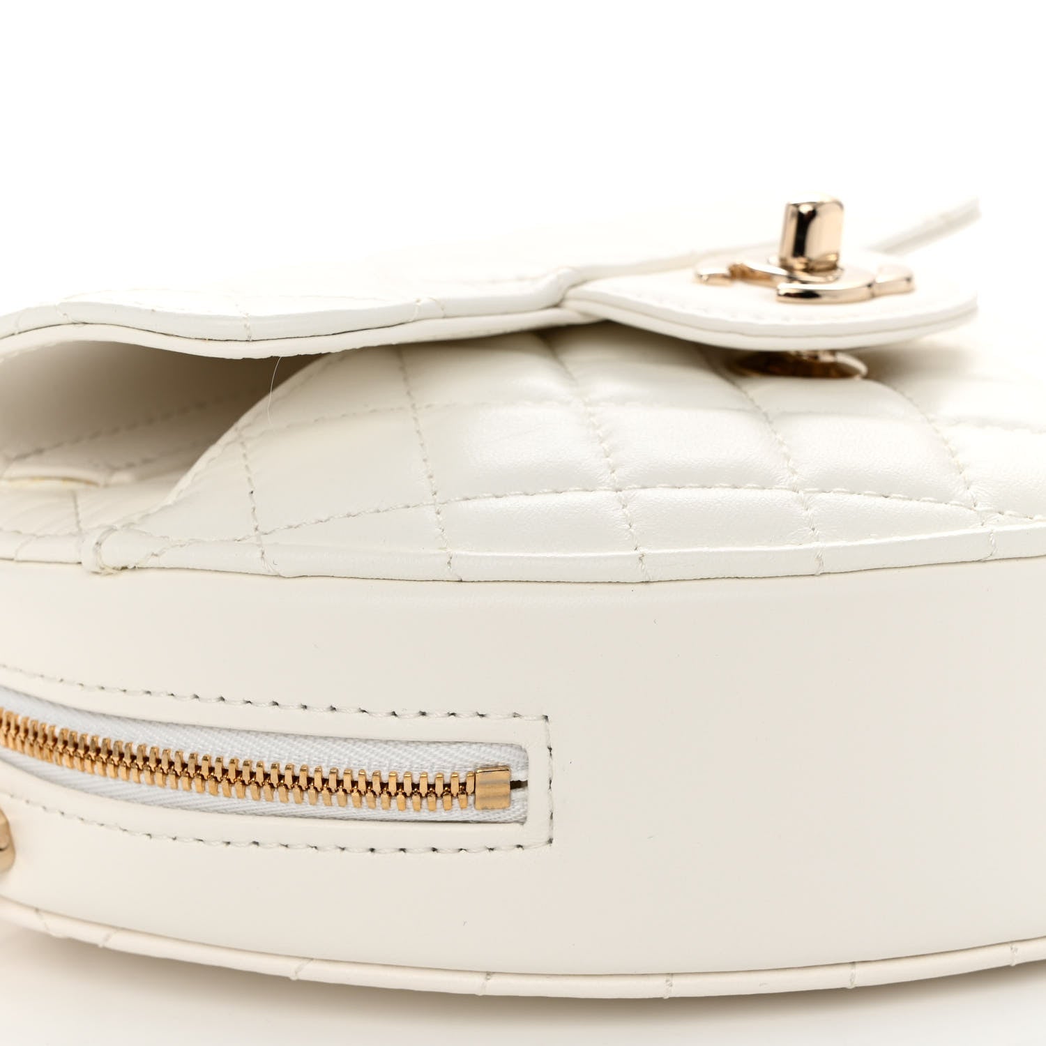 Chanel Lambskin Quilted CC In Love Heart Bag White 9 of 10