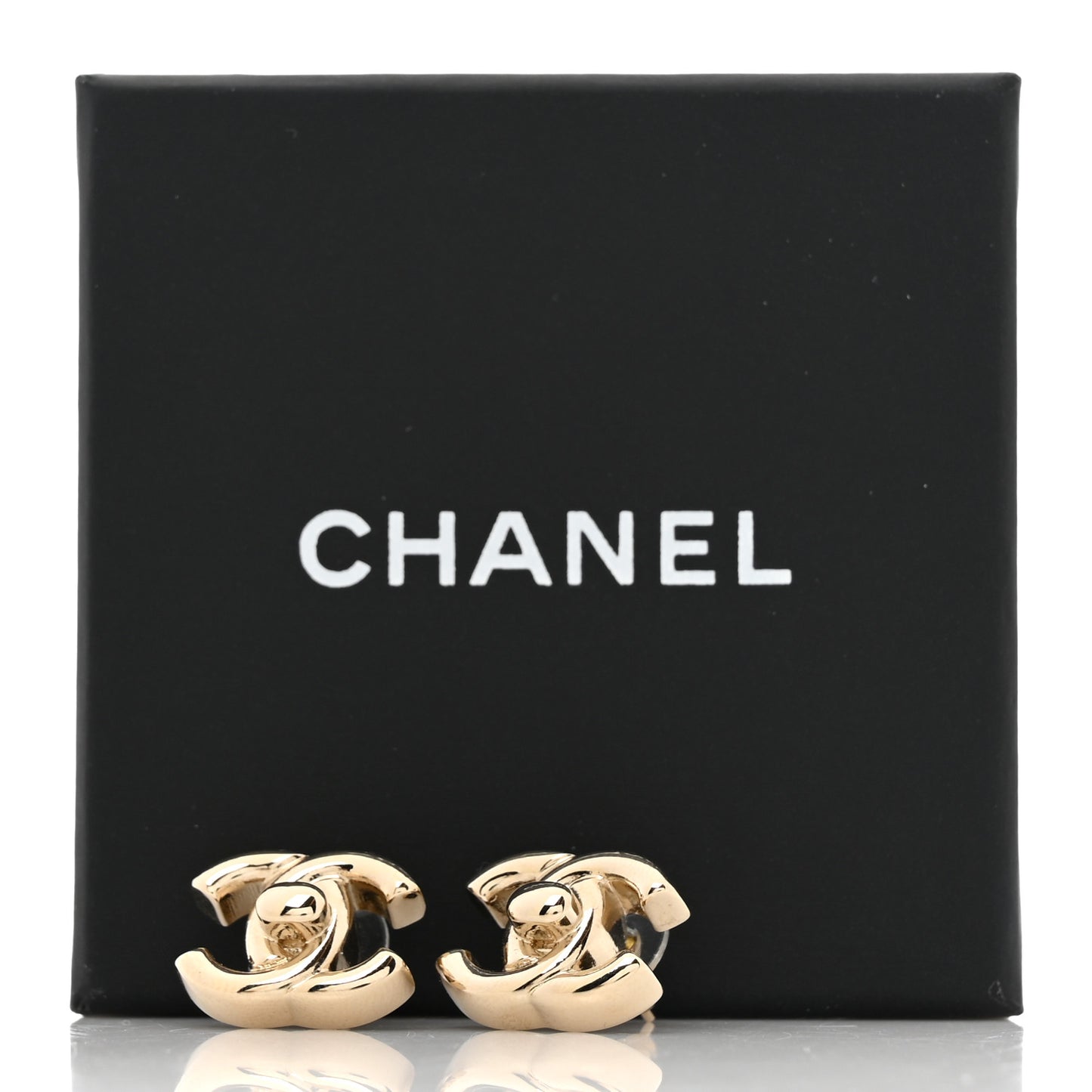 Metal CC Turnlock Earrings Gold