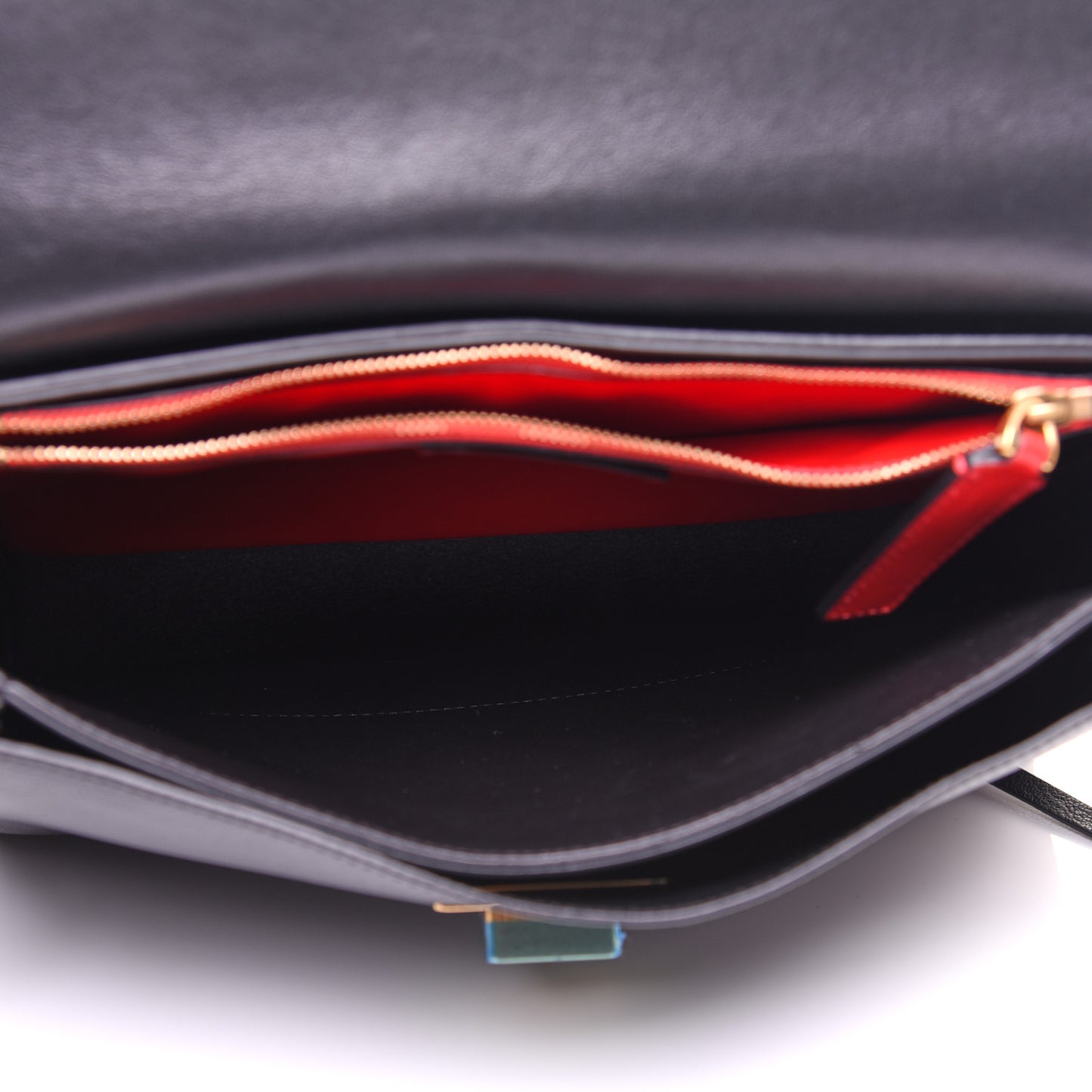 Smooth Calfskin Medium Vring Shoulder Bag Rouge Pur Cerise Black