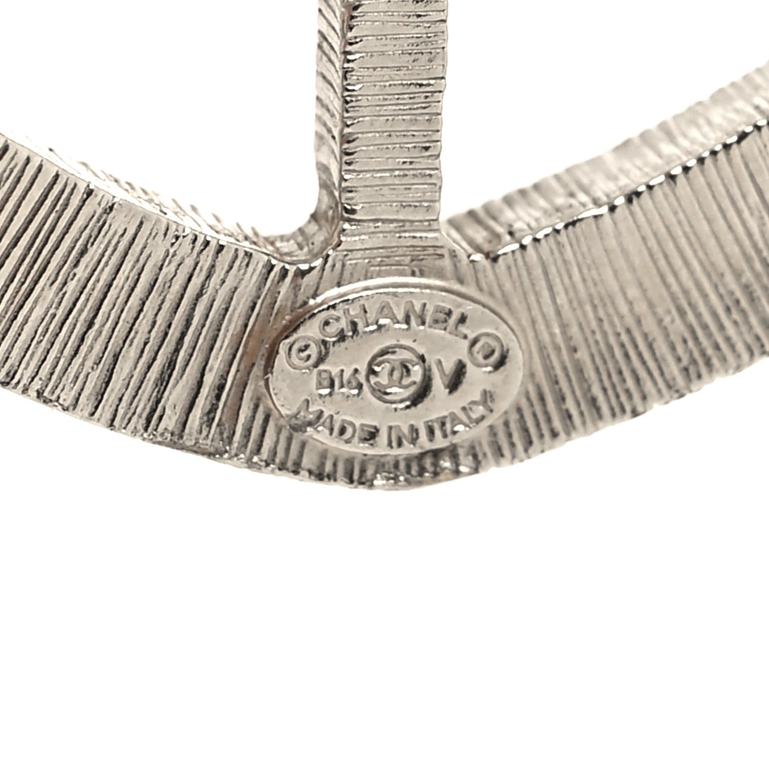 Chanel Swarovski Baguette Crystal CC Shield Brooch Silver 3 of 3